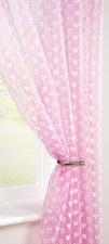 AUSVERKAUF Herzen rosa Flock Voile Gardine Flächenschlitz oben - kostenloser Versand