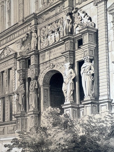 Antike lithographie schloss - antike,