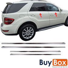 4 Teilige für Mercedes W164 Fensterleisten Chrom Edelstahl (2005-2011)