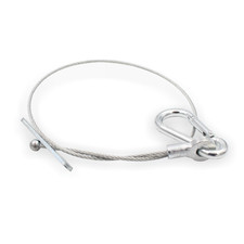 Drahtseil Ø1,5mm 7x7 Ringkabelschuh, Karabiner, Kipp-Blech & Kugel | Länge 300mm