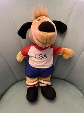 Vintage FIFA World Cup Plüsch Fußball Maskottchen Hund USA DAKIN 1994 ohne Ball 13 Zoll *LESEN*