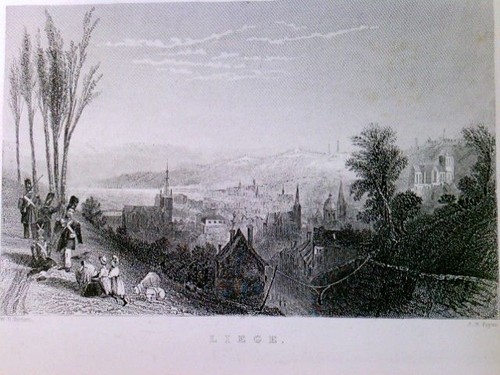 Liege original stahlstich - liege,,