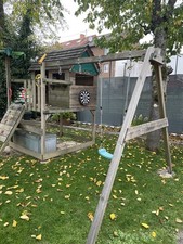 Spielturm mit Rutsche und 2 Schaukeln, gebraucht