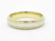 14k Bicolor Gold Diamantschliff 5mm Komfort für Band Größe 10 Ring 6,8 gr.