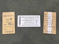 Drei alte Fahrkarten - Deutsche Bundesbahn