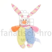 Tiamo Baby Plüschtier Hase mit Rassel Plüschfigur Kinder Spieltier bunt Halstuch