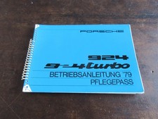 Porsche 924 Turbo 1979 Betriebsanleitung Handbuch Bordbuch