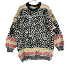 Vintage NORDIC NORWAY Damen Strickjacke Pullover Größe XL