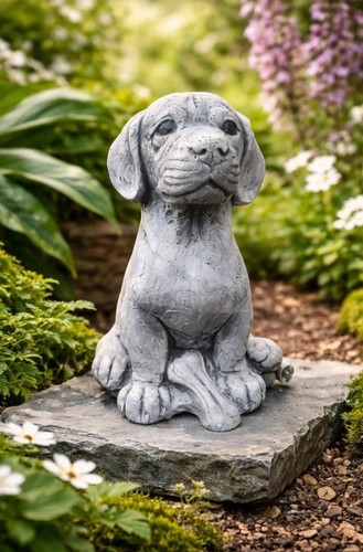 Steinfigur labrador garten - steinfigur,