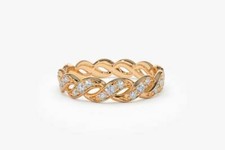 Diamant geflochten goldring - goldring, 39