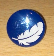 Button Weiße Feder 1,9cm