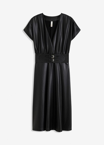 Kunstlederkleid mit gürtel - mit,