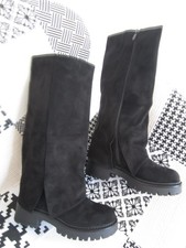 Damen Stiefel schwarz Stulpen chunky Sohle Winter Herbst Schuhe Reißverschluss