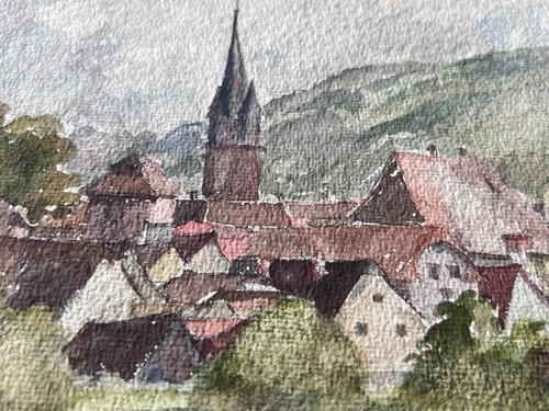 Aquarell landschaft gemünden - landschaft,