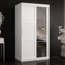 Garderobenschrank Ramiro 2 100 Wohnzimmer Modernschrank Sideboard mit Spiegel