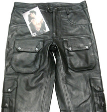 W31  BOCKLE Lederjeans UTILITY 8-Cargo-Pockets ECHT-Leder Cargo Lederhose TOP