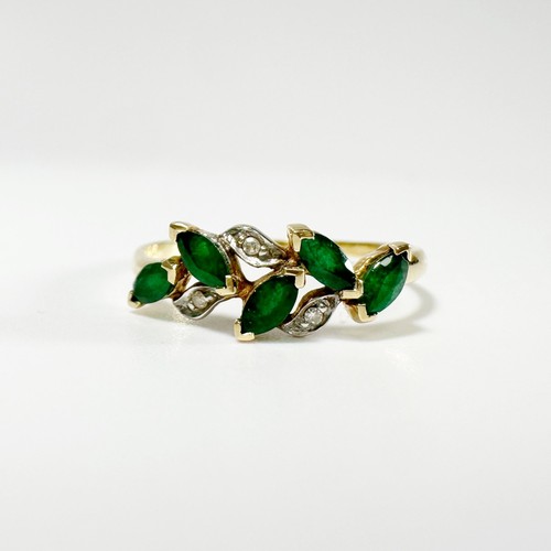 Vintage 18k gold smaragd - 18k, gold,