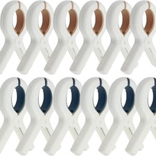 12 Stück Strandtuch-Clips:Groß, rutschfest –für Sonnenliegen, Poolstühle, Wäsche