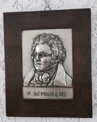 Schubert altes metallrelief - f.,