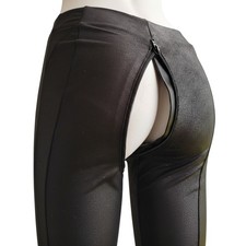 Ouvert Hose Leggings Schwarz