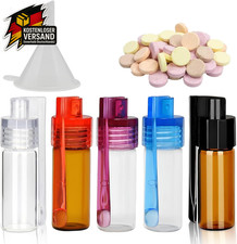 51mm Pulverdosierer Gewürzbehälter mit Löffel Glasflasche Tragbar Set 5 Stück