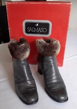 SALMASO Stiefelette Boots Nappa Echtpelz Grafit Gr. 35 **sehr guter Zustand**