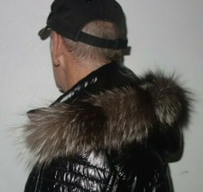 Silberfuchs Pelz Kapuze Fell Besatz Echt Fellkragen Parka Fuchs Pelzkragen Jacke