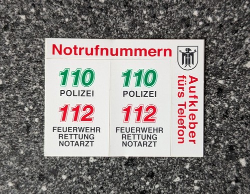 Notruf rufnummern aufkleber - notruf,