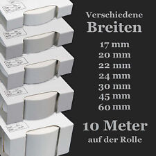 Umleimer Weiß 10 Meter Kantenumleimer 17 20 22 24 30 32 45 60 mm Bügelkante