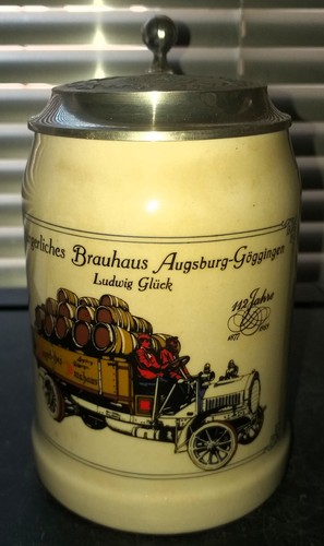 Bierkrug mit zinndeckel l - mit, 0,5