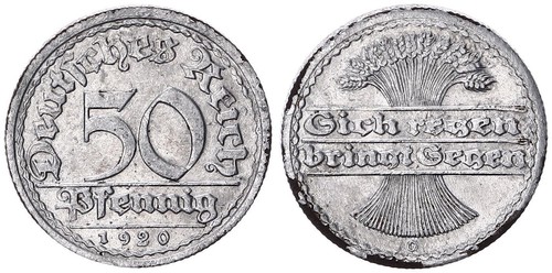 Weimar pfennig 1920 g - weimar,