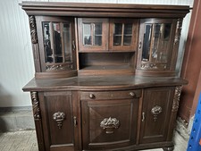 Alter Mahagonischrank mit Aufsatzvitrine,Schrank Alt,Echtholz