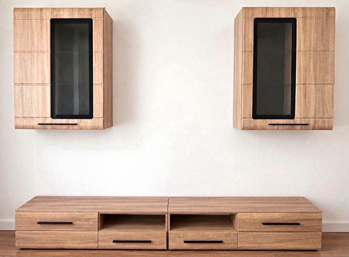Moderne wohnwand holzoptik - wohnwand,