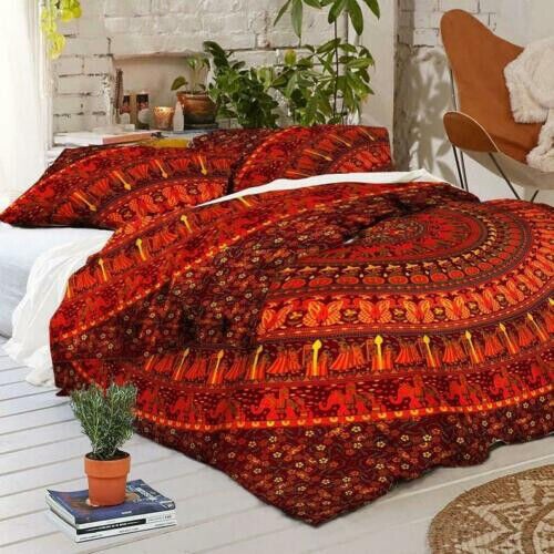 Mandala bettbezug rot - mandala-bettbezug,,