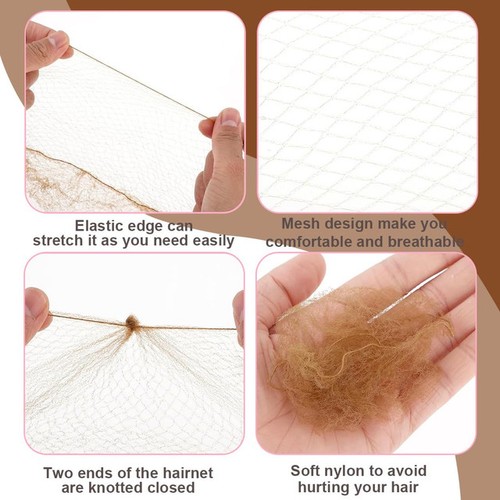 30x braune haarnetze elastisch - braune,