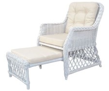Rattansessel weiß inkl