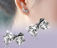 Ohrstecker Ohrringe 925 Silber Schleife Ohrschmuck Damen Geschenke