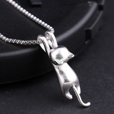 Silberkette Kette Halskette mit Anhänger Silber S925 Stempel Geschenk Katze neu