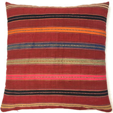 Kelim Kissen Sammler Antik Nomaden Shahsavan Jejim Handgewebt Rot Pillow Cushion