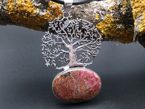 Gj69 rhodochrosit oval baum - rhodochrosit,