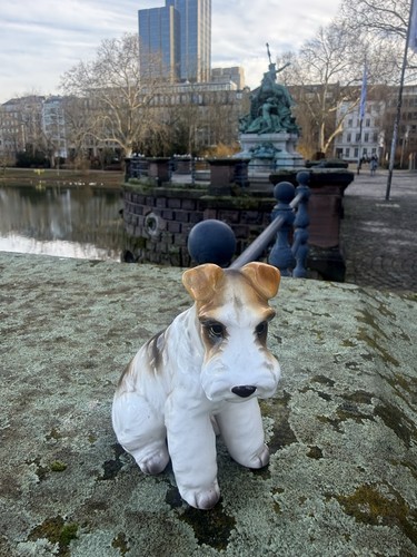 Fox terrier porzellan figur - fox,