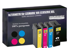 4x XXL Druckerpatrone SCHWARZ/COLOR für Lexmark 100 XL Interpret S405 S 405