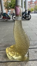 Seltene, dekorative Weinflasche in  Fischform , Rarität mit Inhalt