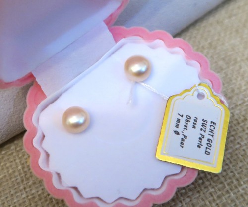 Echt gold rosa perlen - echt,