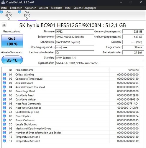 Hynix 512gb ssd 2280 - sk,