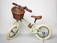 Laufrad Hudora Retro grün 3+ 12 Zoll +Lenkradkorb +Standfuß +Satteltasche 10430