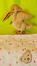 steiff 1317,00 -Piccy Pelikan Mohair weiß/rosa stehend 17cm KFS HERVORRAGEND