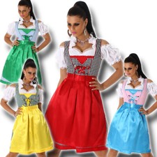 Karo Dirndl 3-tlg Bluse Schürze 34-42 Trachtenkleid Mini Oktoberfest Tracht 905