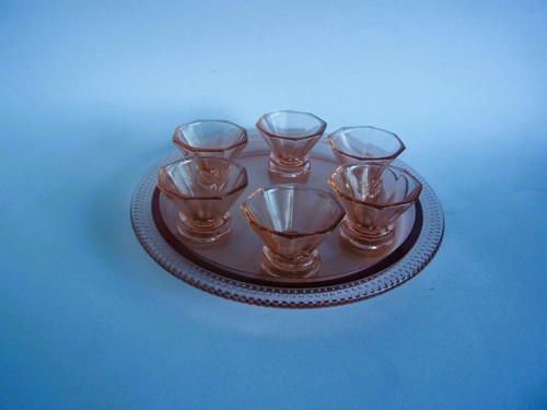 Antikes glas likör service -  antikes,