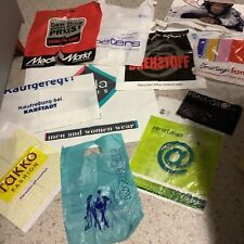 Konvolut Plastiktüten Einkaufstüten Tragetaschen mit Werbung 11 Stück 
